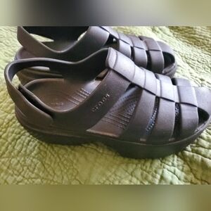 Black Crocs Strappy Sandals